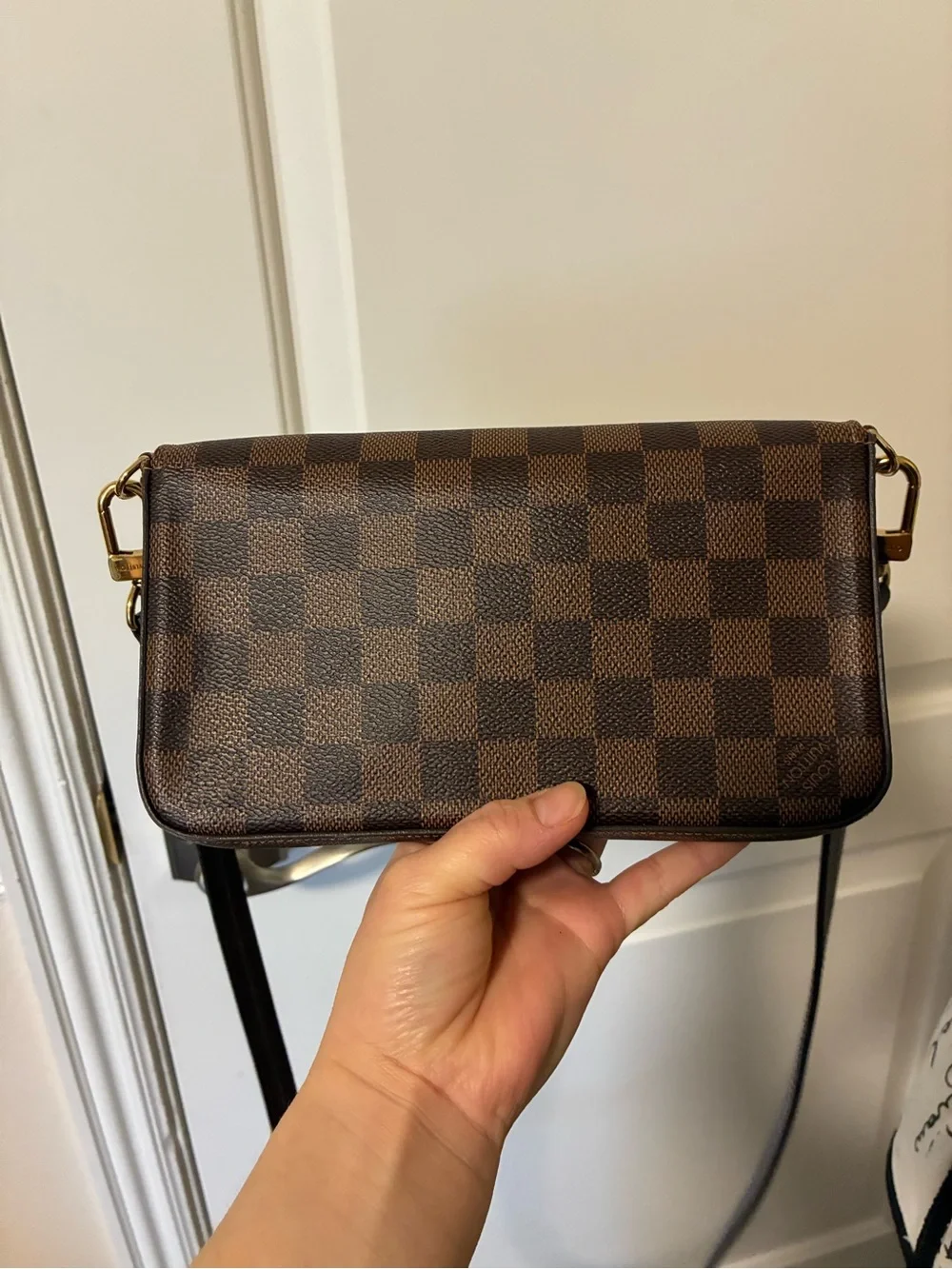 Louis Vuitton damier ebene felicie pochette crossbody bag with LV strap